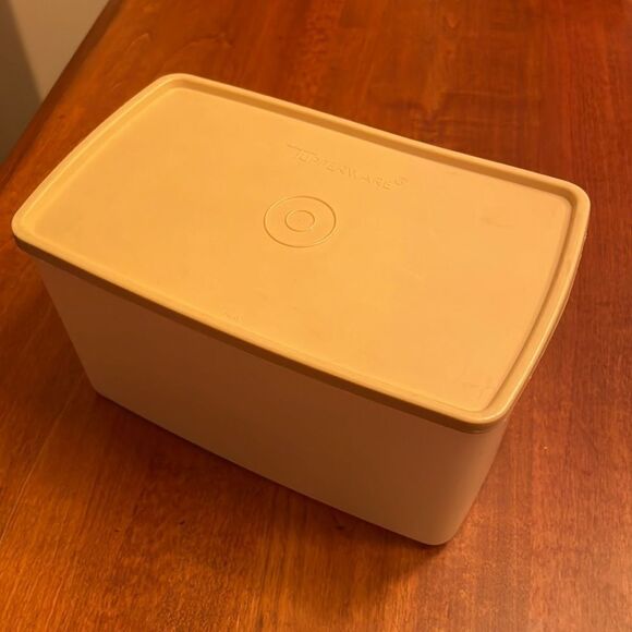 Vintage Tupperware Pak N Store Sheer Container Tan Seal Lid - Picture 1 of 5